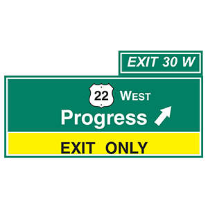 pennsylvania-progress exit only